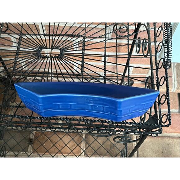 Longaberger Crescent Bowl Woven Traditions Cornflower Blue - Picture 4 of 5